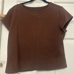 Oddli women’s brown baby tee XL extra large, 90s